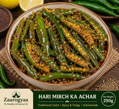 Homemade Green Chilli Pickle