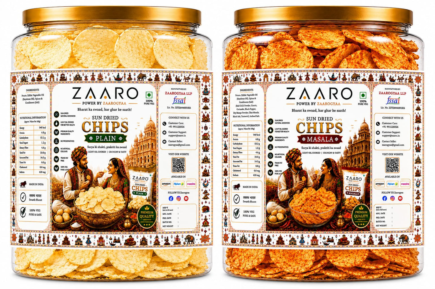 Sun Dried Chips Combo Pack | Masala + PlaiN
