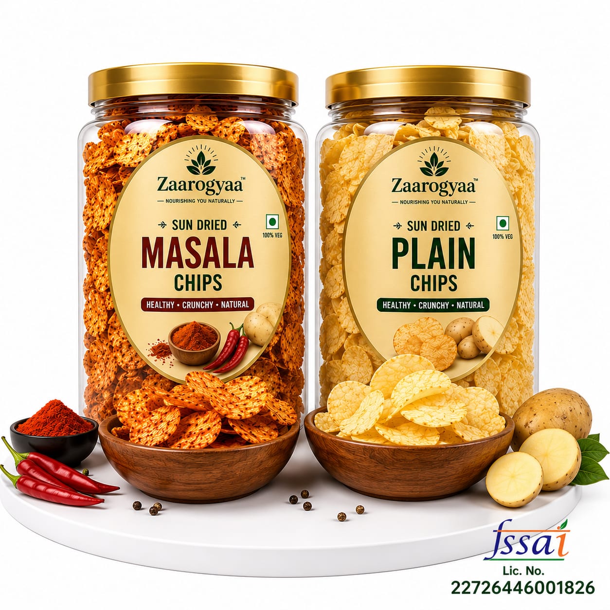 Sun Dried Chips Combo Pack | Masala + PlaiN