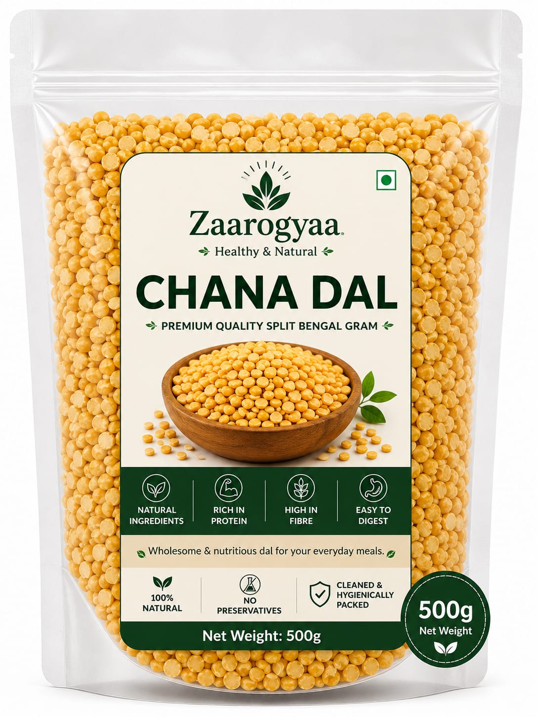 Chana Dal (500g) | Premium Quality Split Bengal Gram | Healthy & Natural